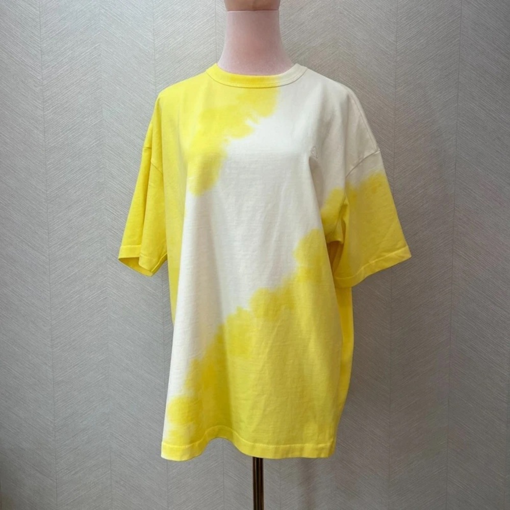 Yellow and White Tie-Dye Crewneck Tee